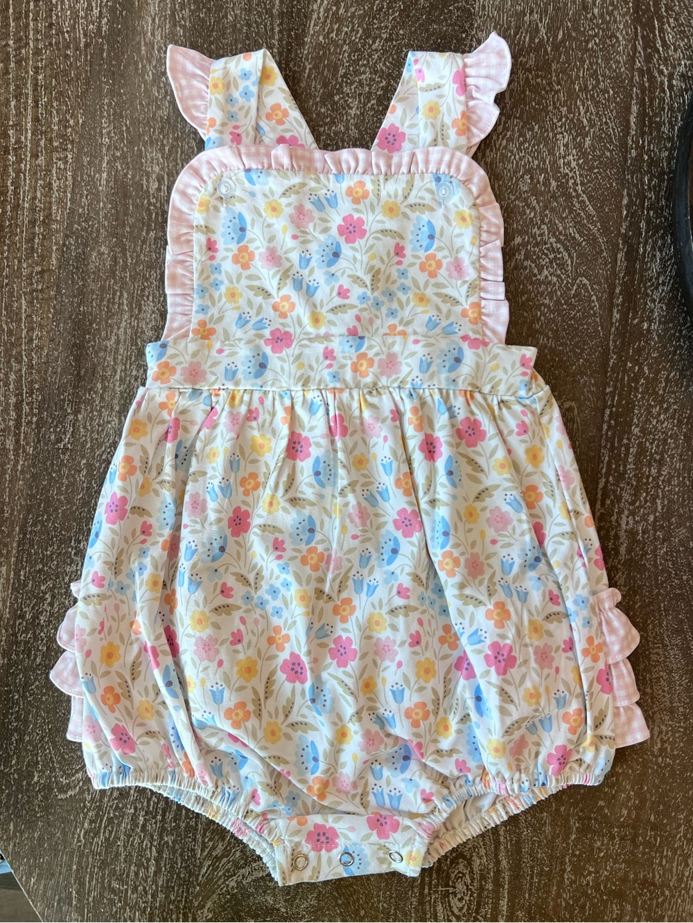 Floral Print bubble Romper w/ ruffle butt - 2T